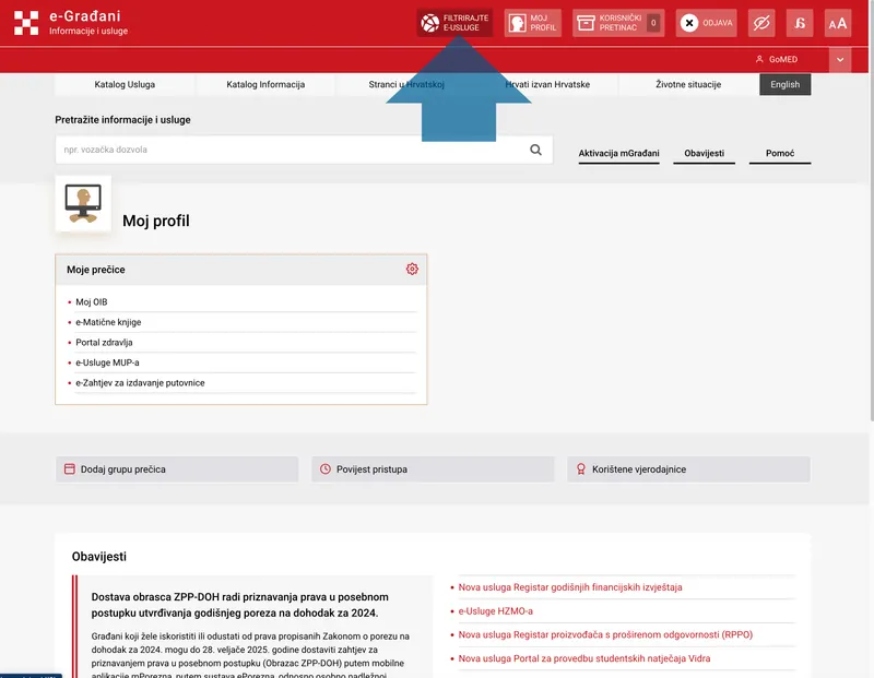 Korak 2 upisa putem e-Građana